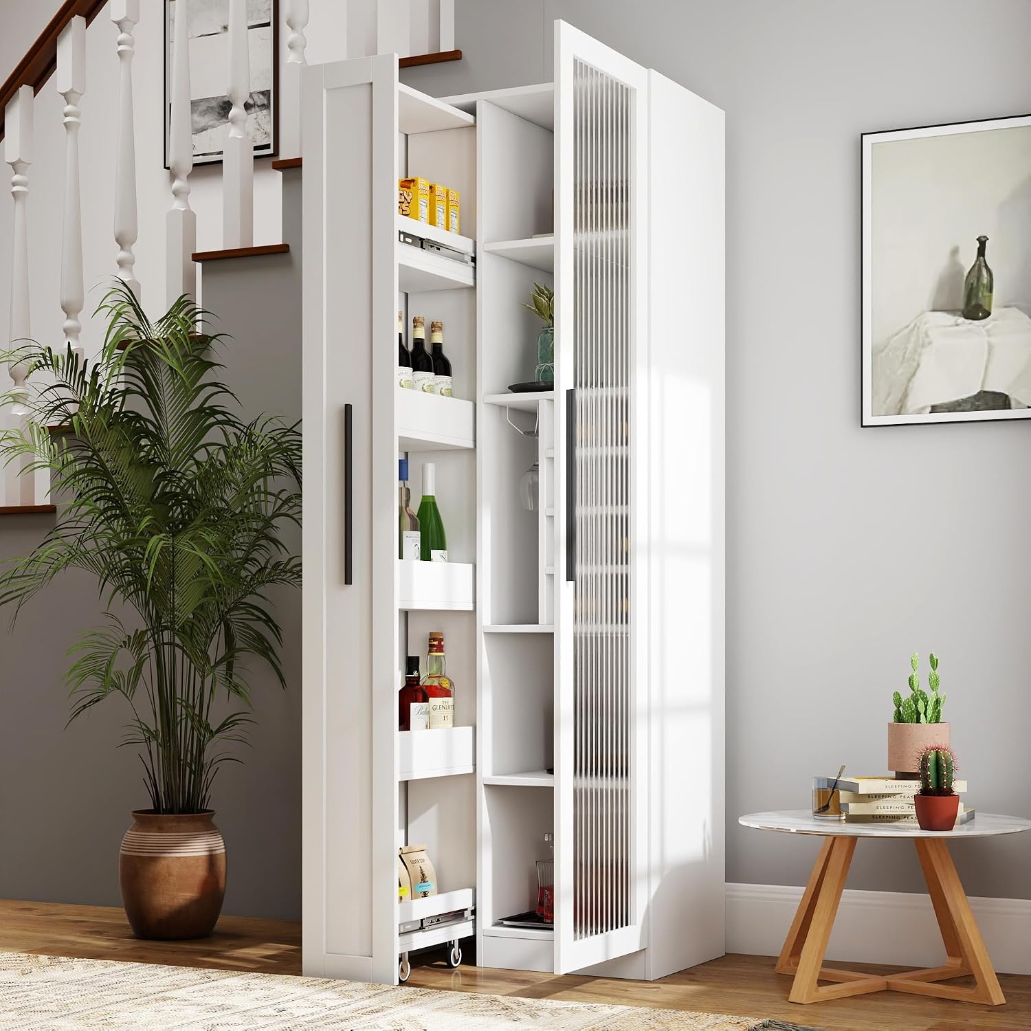 Food Storage Without Pantry - Lemari Dapur Putih 71 Inci, Penyimpanan