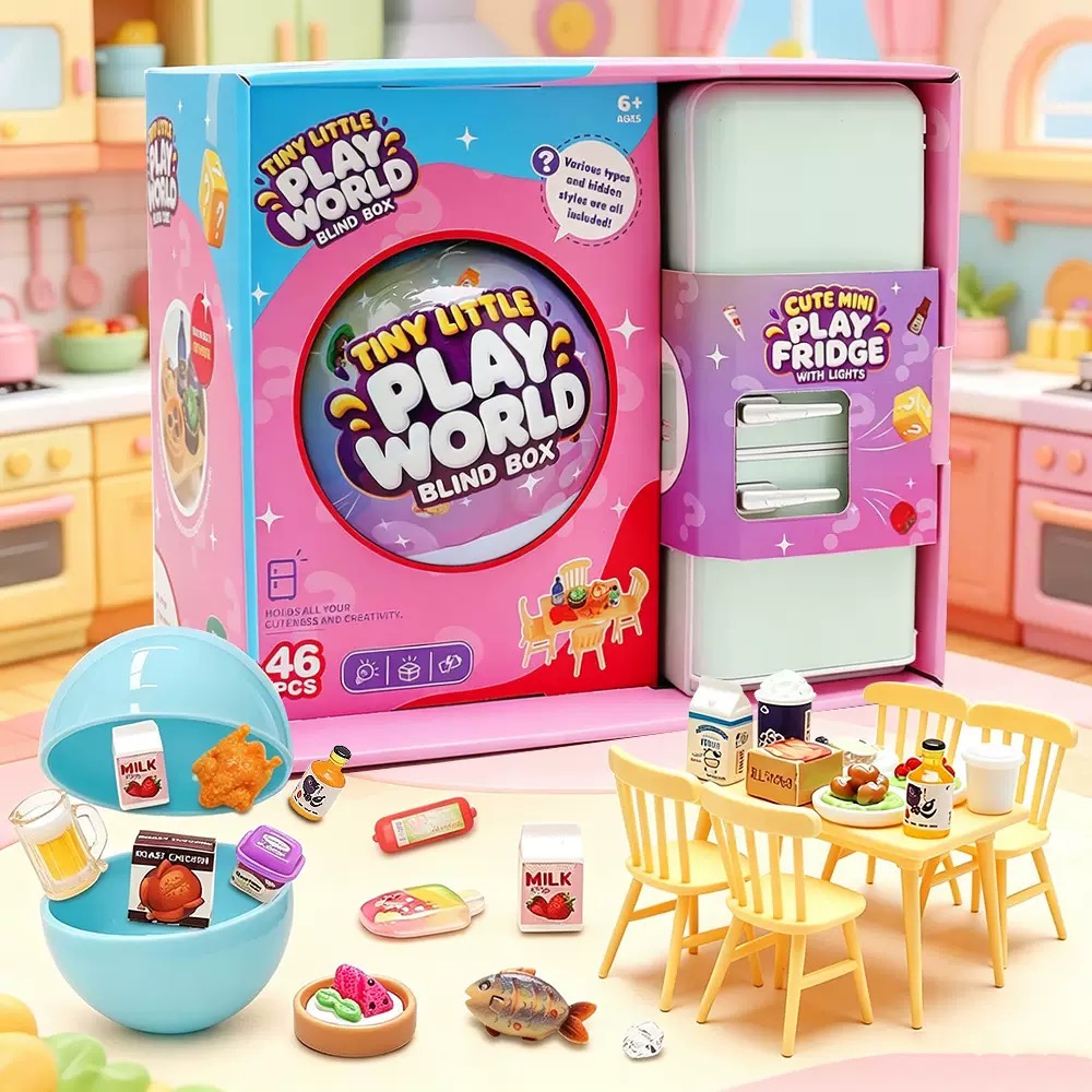 Food Storage On Table - Set Mainan Kotak Misteri Kulkas Mini