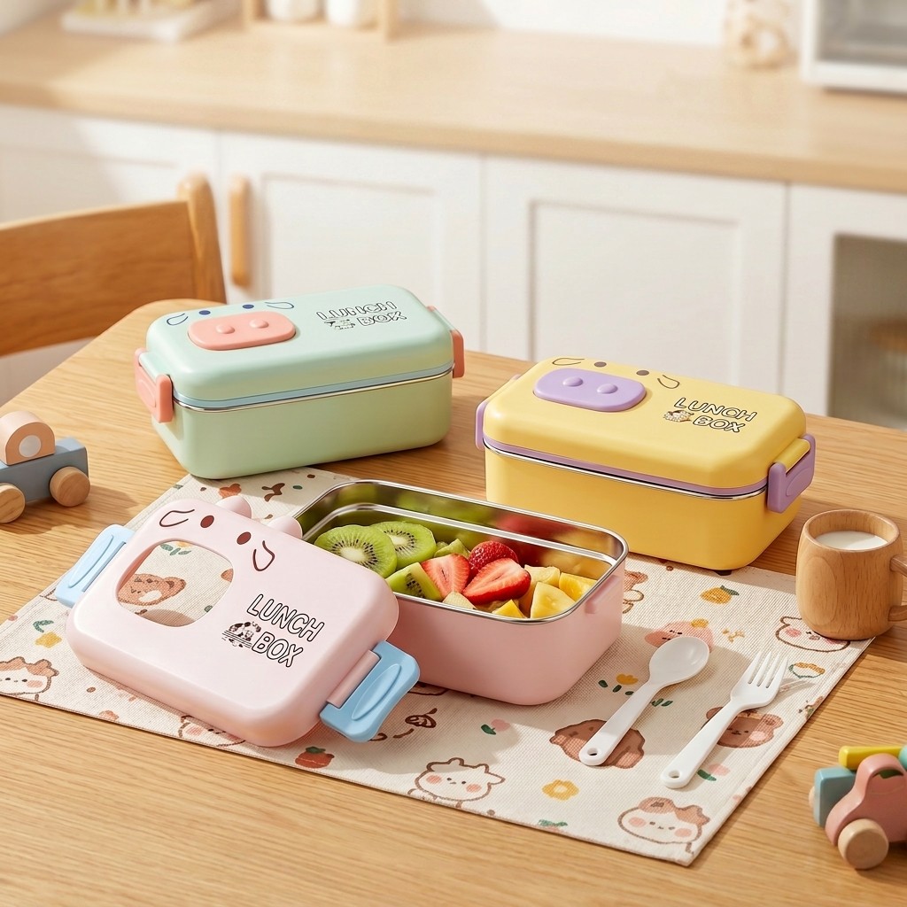 Food Storage With Scoop - Kotak Bento Baja Tahan Karat 304