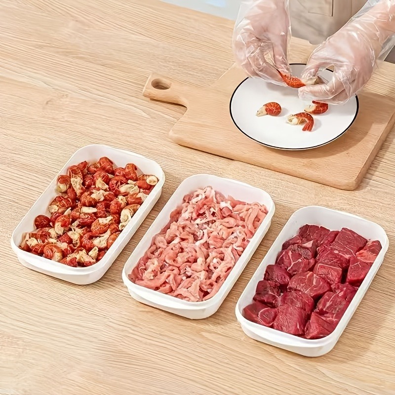Food Storage Containers Plastic Box - 1/3/10 Buah Kotak Penyimpanan Daging Portabel,