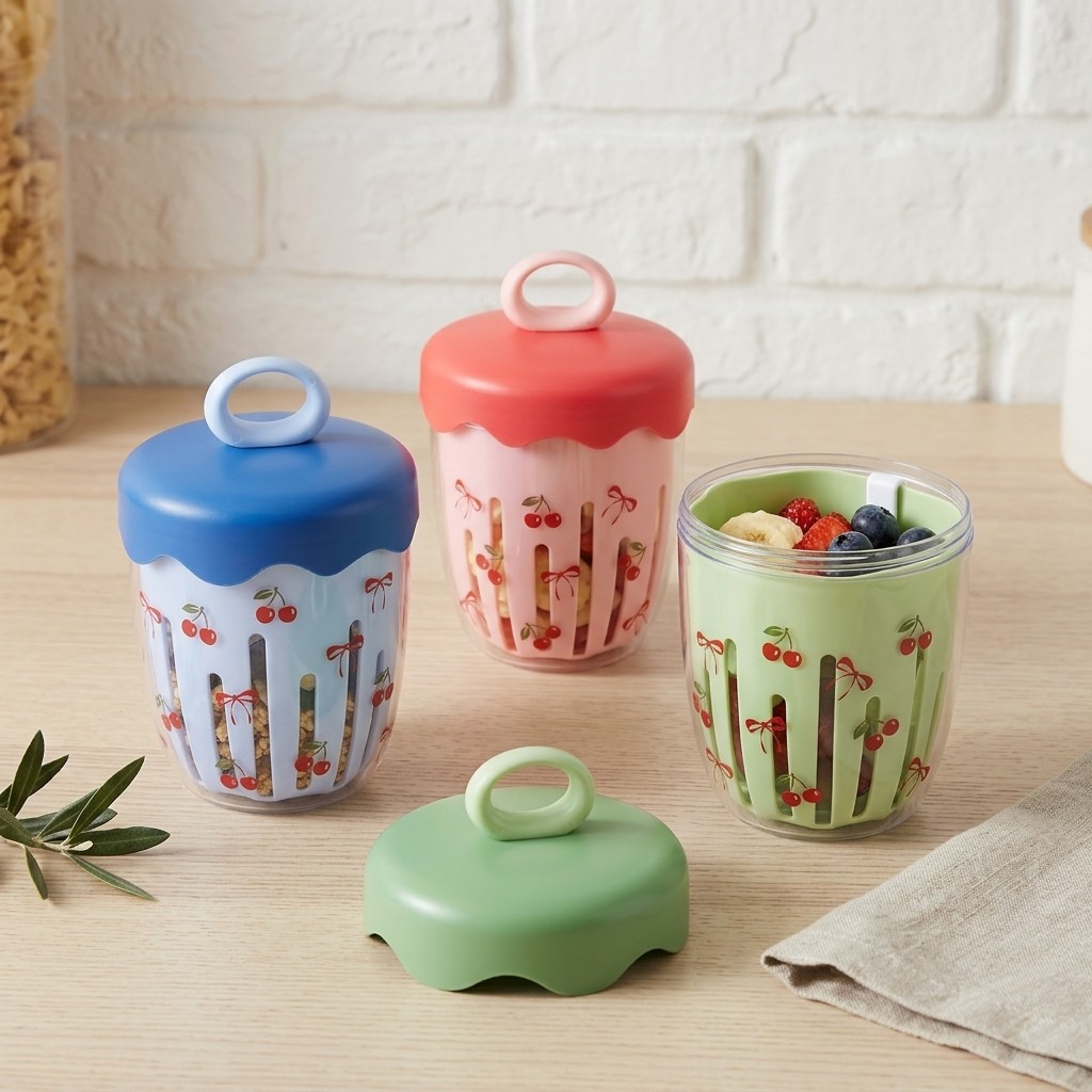 Food Storage Yogurt - Wadah Oatmeal Plastik Portabel, Cup Yogurt