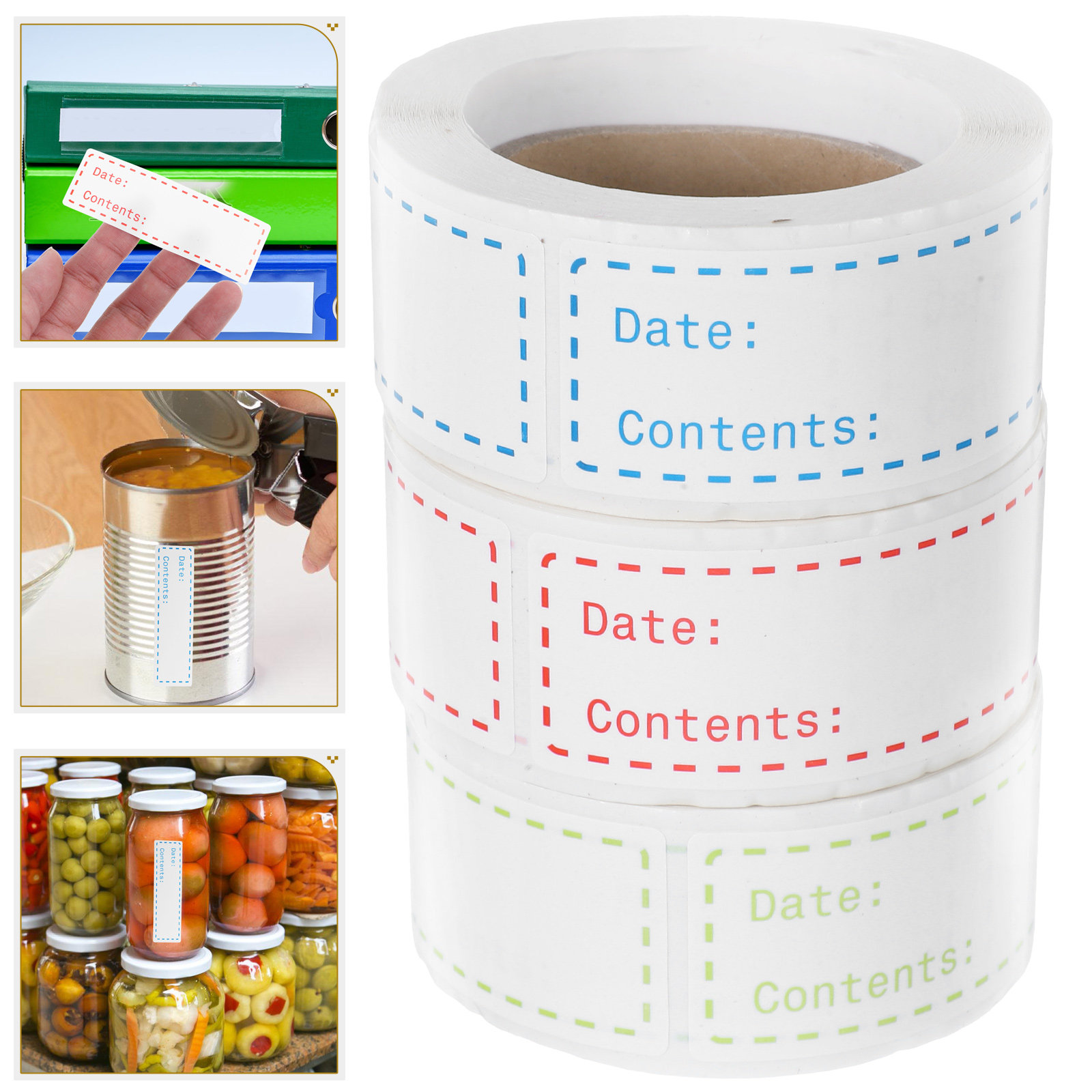 Food Storage Notes - 3 Gulungan Stiker Label Makanan Perekat,