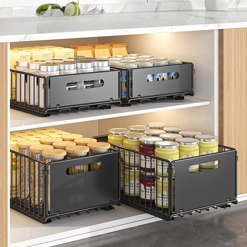 Food Storage Without Pantry - Keranjang Penyimpanan Geser untuk Lemari Dapur,
