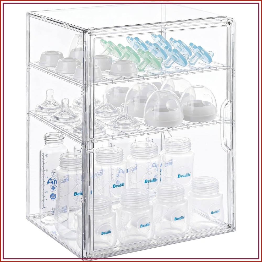 Food Storage Moms - Organizer Botol Bayi Akrilik 3 Tingkat