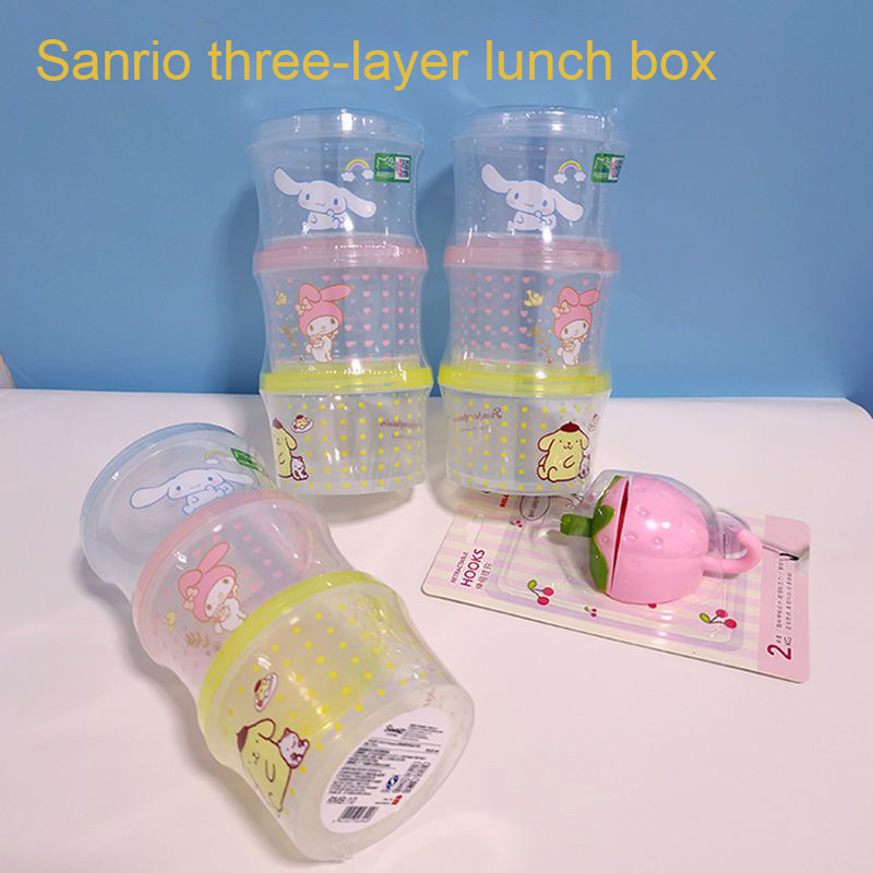 Food Storage On Table - Set Kotak Bento Kitty 3 Buah