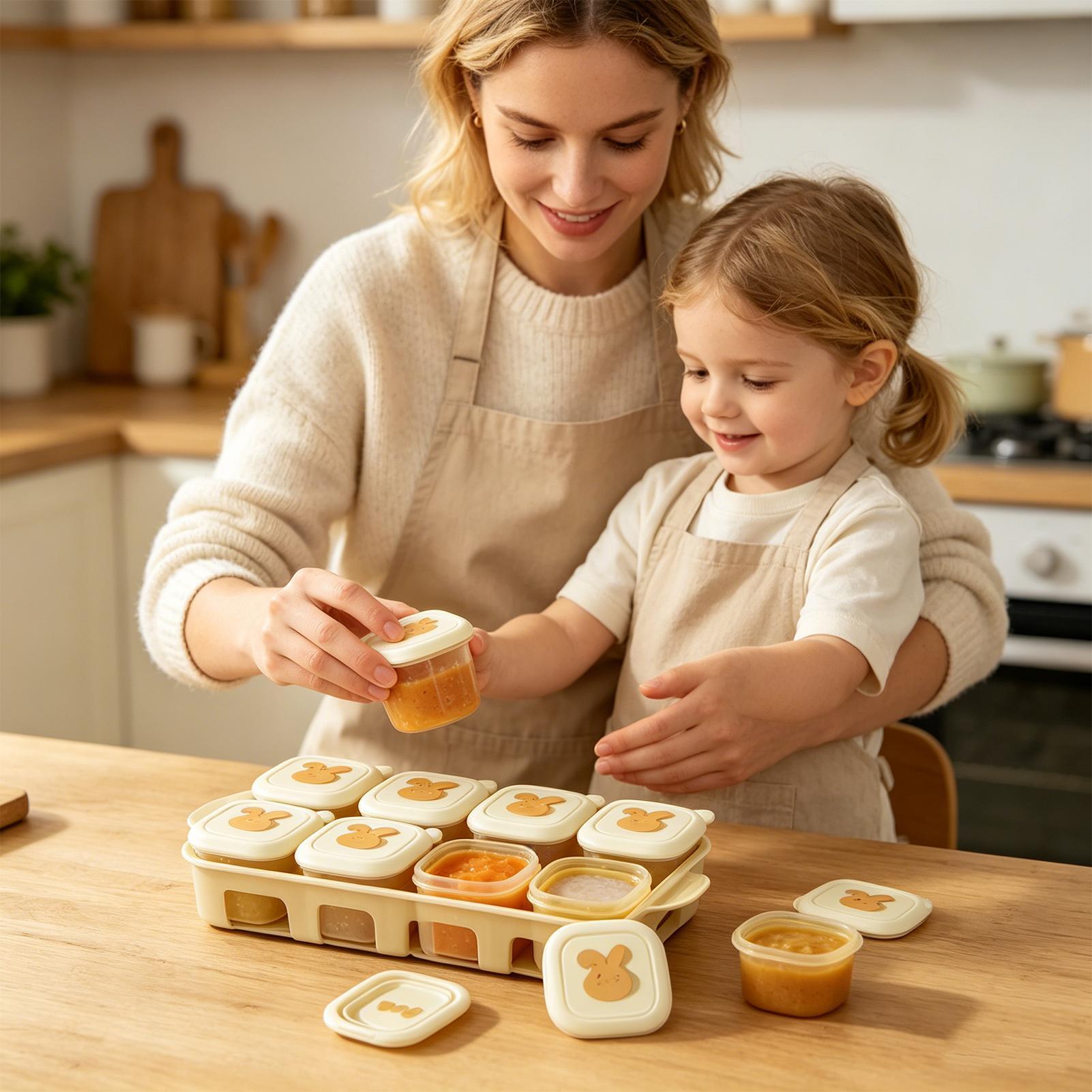 Wadah Beku Makanan Bentuk Kubu - Food Storage Yogurt ulasan dan harga