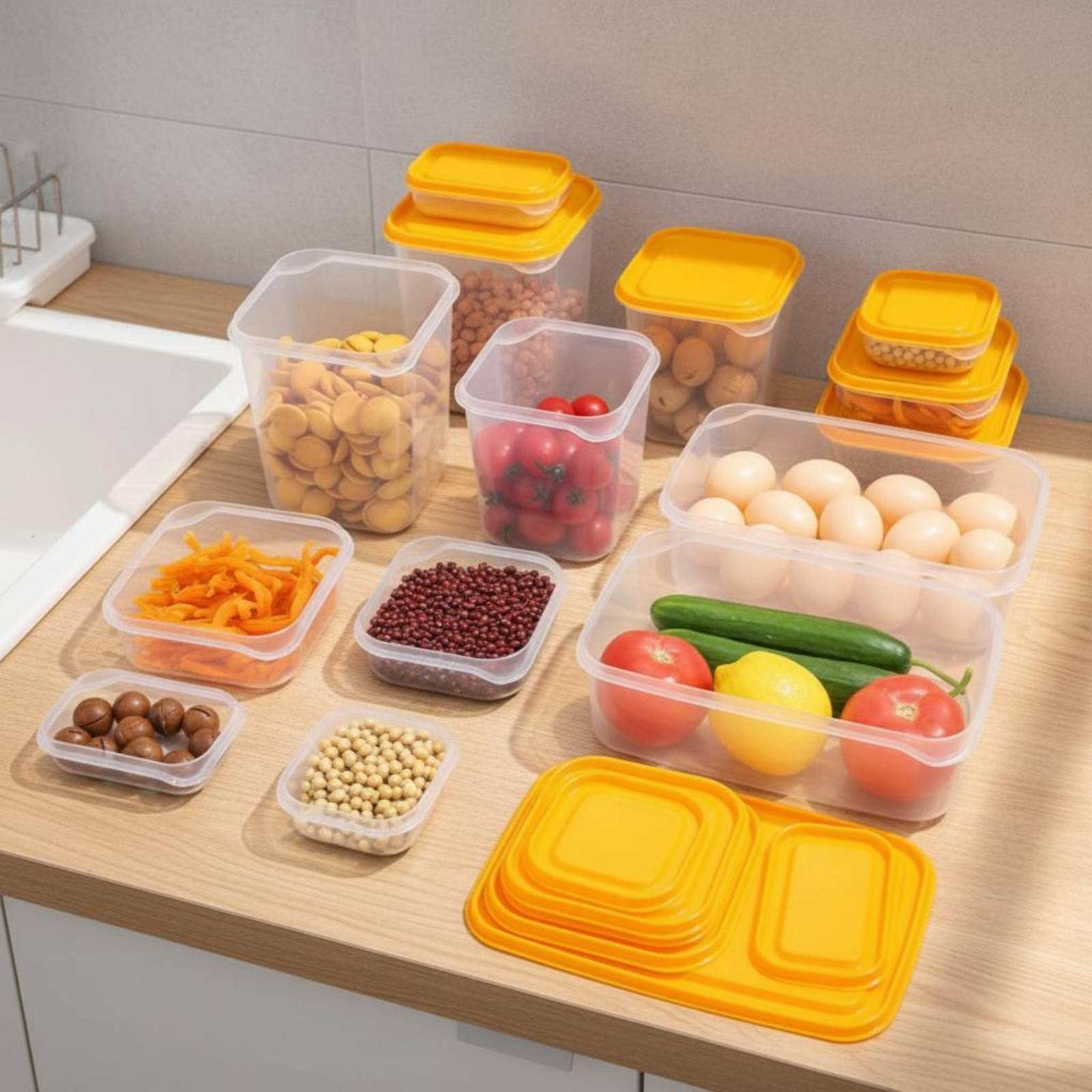 17 Buah Set Kotak Penyimpanan  - Food Storage Containers Plastic Box ulasan dan harga