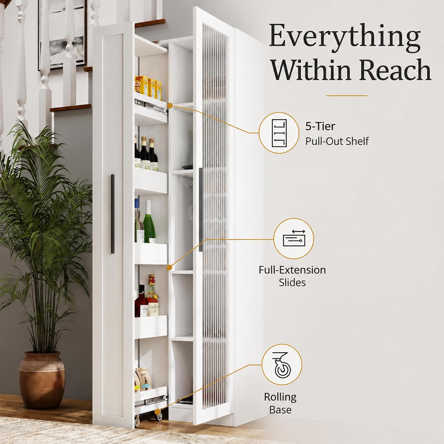 Lemari Dapur Putih 71 Inci, Pe - Food Storage Without Pantry ulasan dan harga