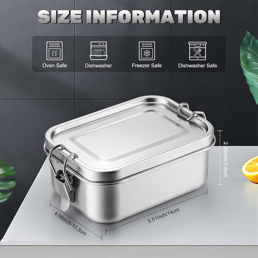4 buah kotak Bento baja tahan  - Food Storage With Lock ulasan dan harga