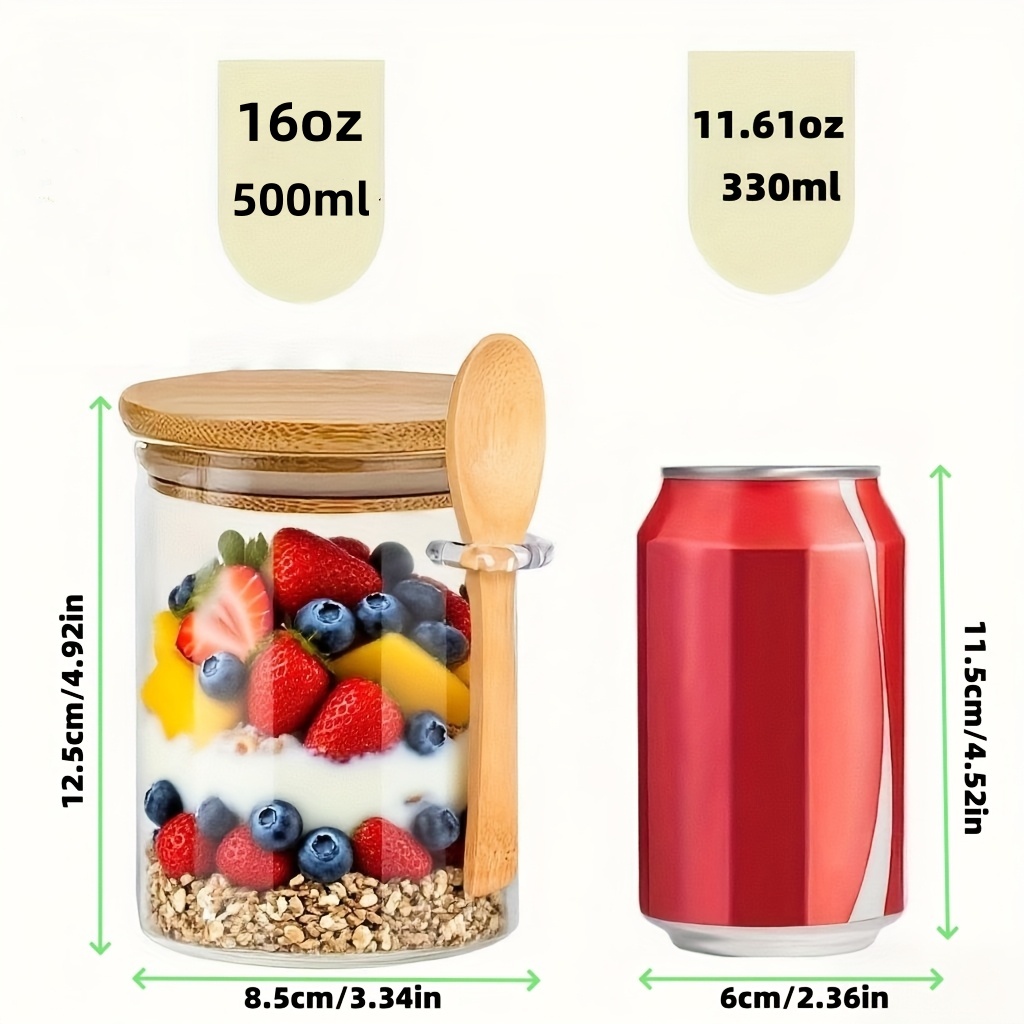1/2/4/8Pcs Set Gelas Oatmeal,  - Food Storage Yogurt ulasan dan harga
