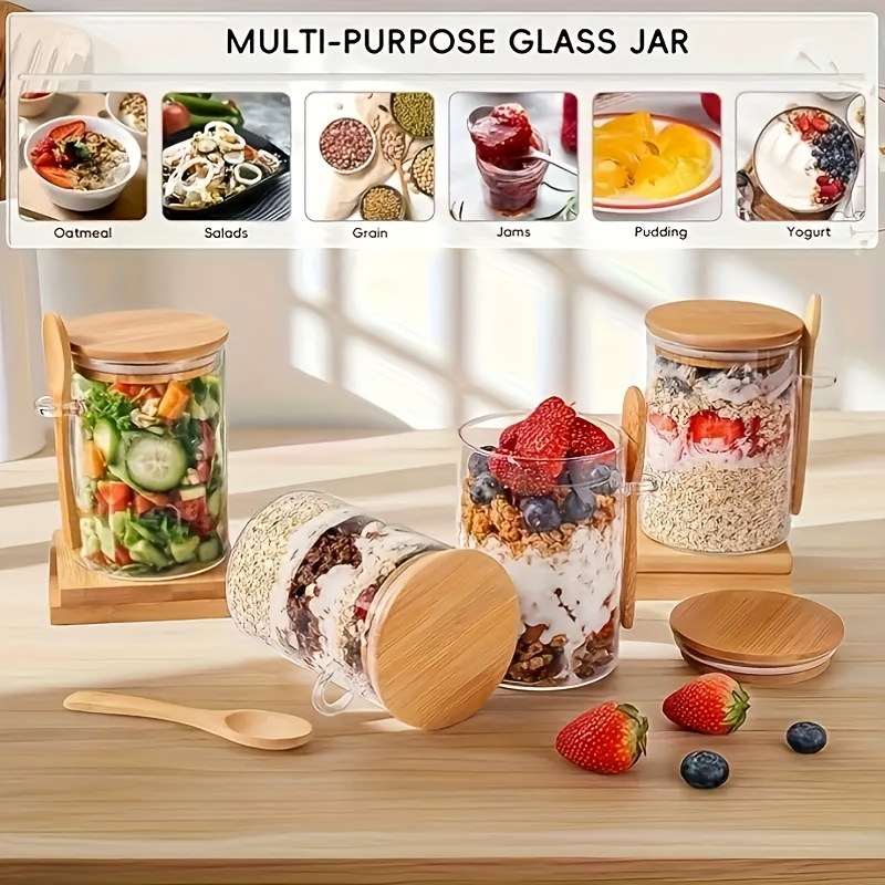 1/2/4/8Pcs Set Gelas Oatmeal,  - Food Storage Yogurt ulasan dan harga