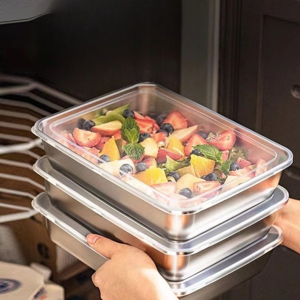 Nampan Sajian Stainless Steel  - Food Storage On Table ulasan dan harga