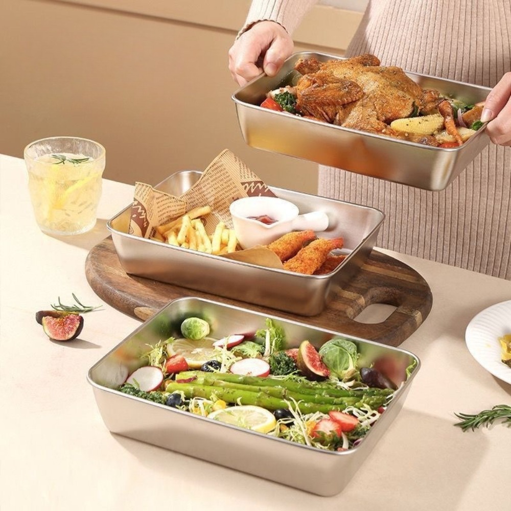 Nampan Sajian Stainless Steel  - Food Storage On Table ulasan dan harga