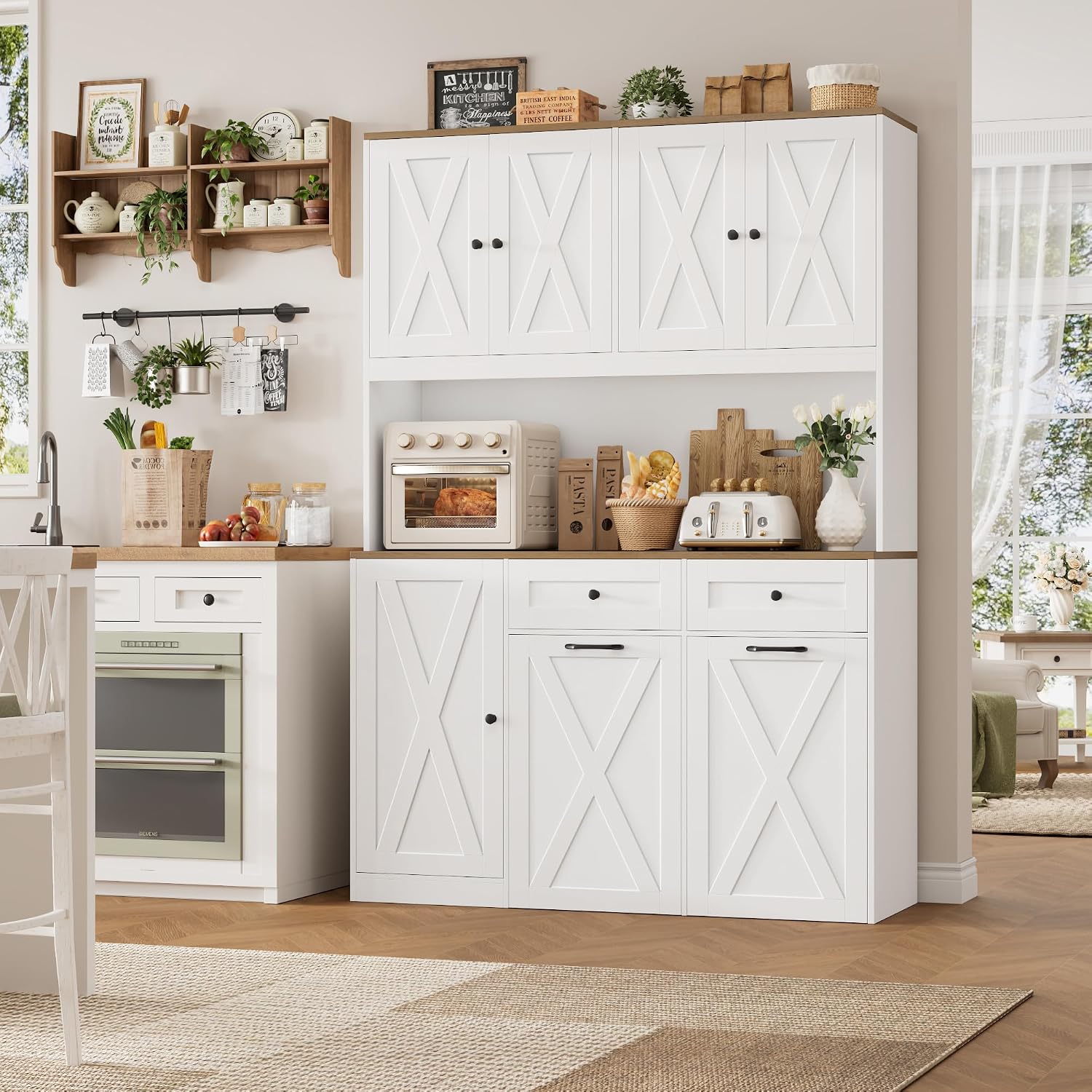 Lemari Penyimpanan Dapur Kayu, - Food Storage Without Pantry ulasan dan harga