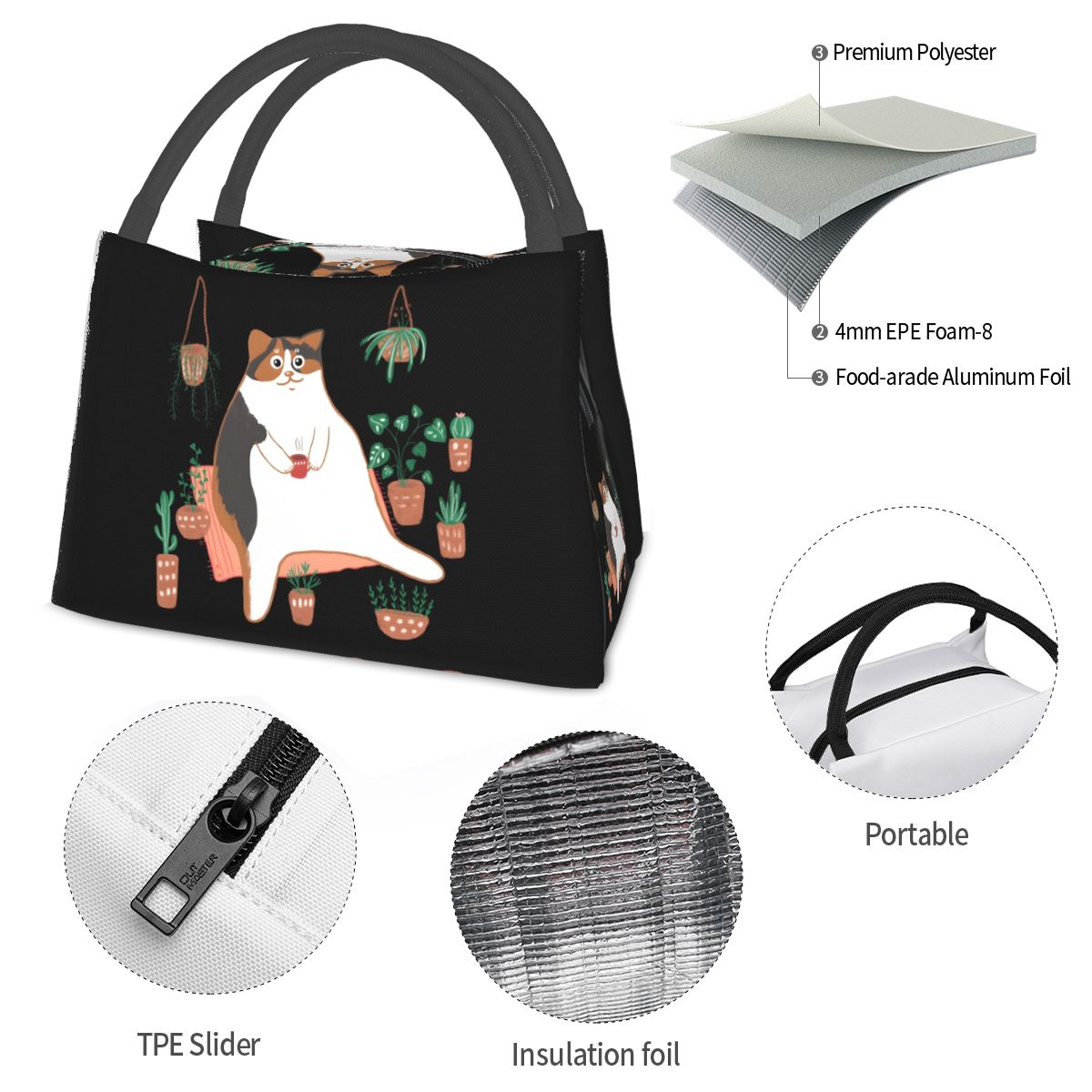 Tas Makan Siang Kucing Calico  - Food Storage Moms ulasan dan harga