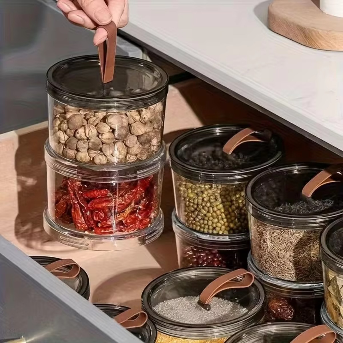 Kotak Bumbu Genggam Bulat 3-La - Food Storage Containers Plastic Box ulasan dan harga