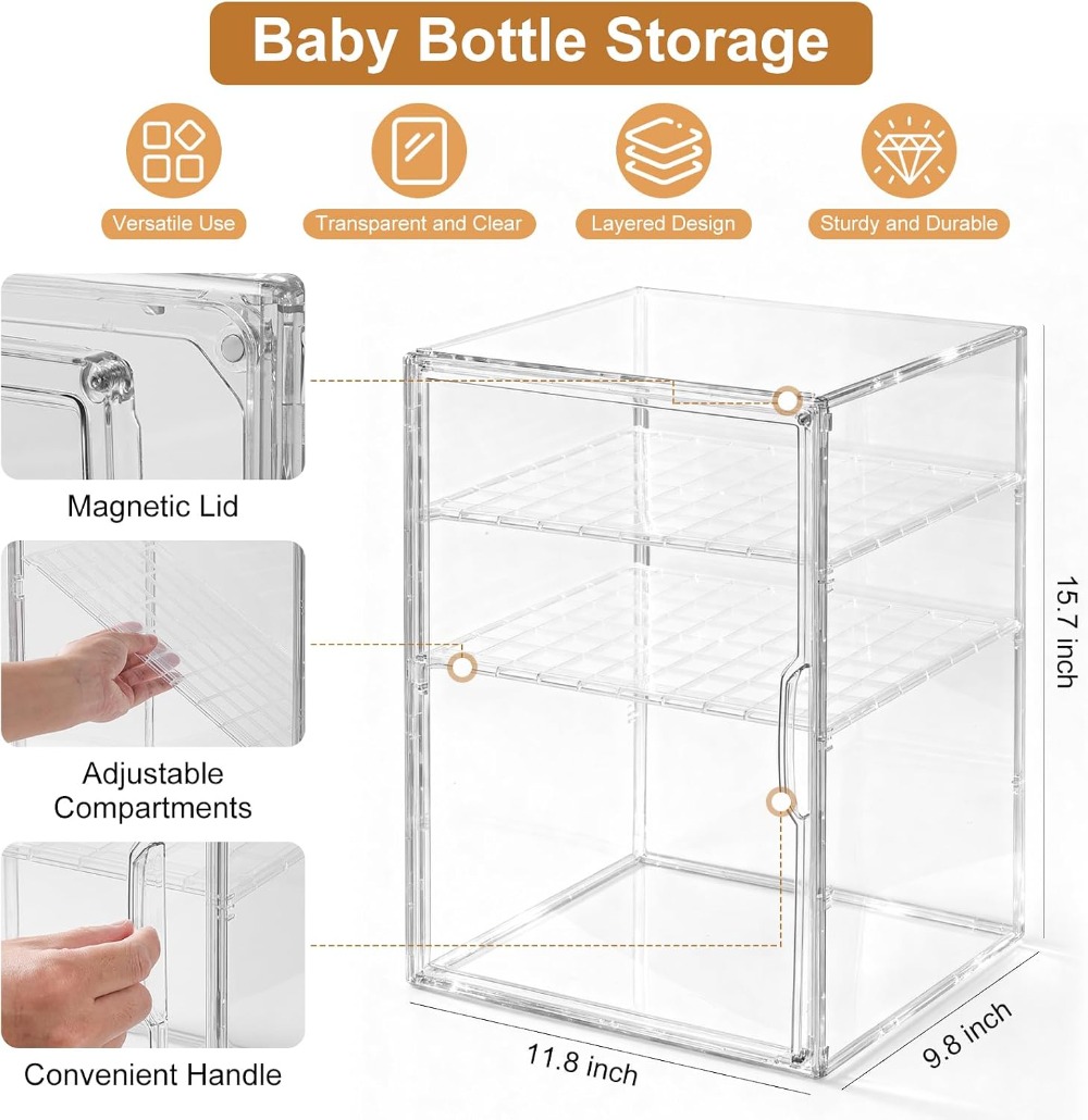 Organizer Botol Bayi Akrilik 3 - Food Storage Moms ulasan dan harga