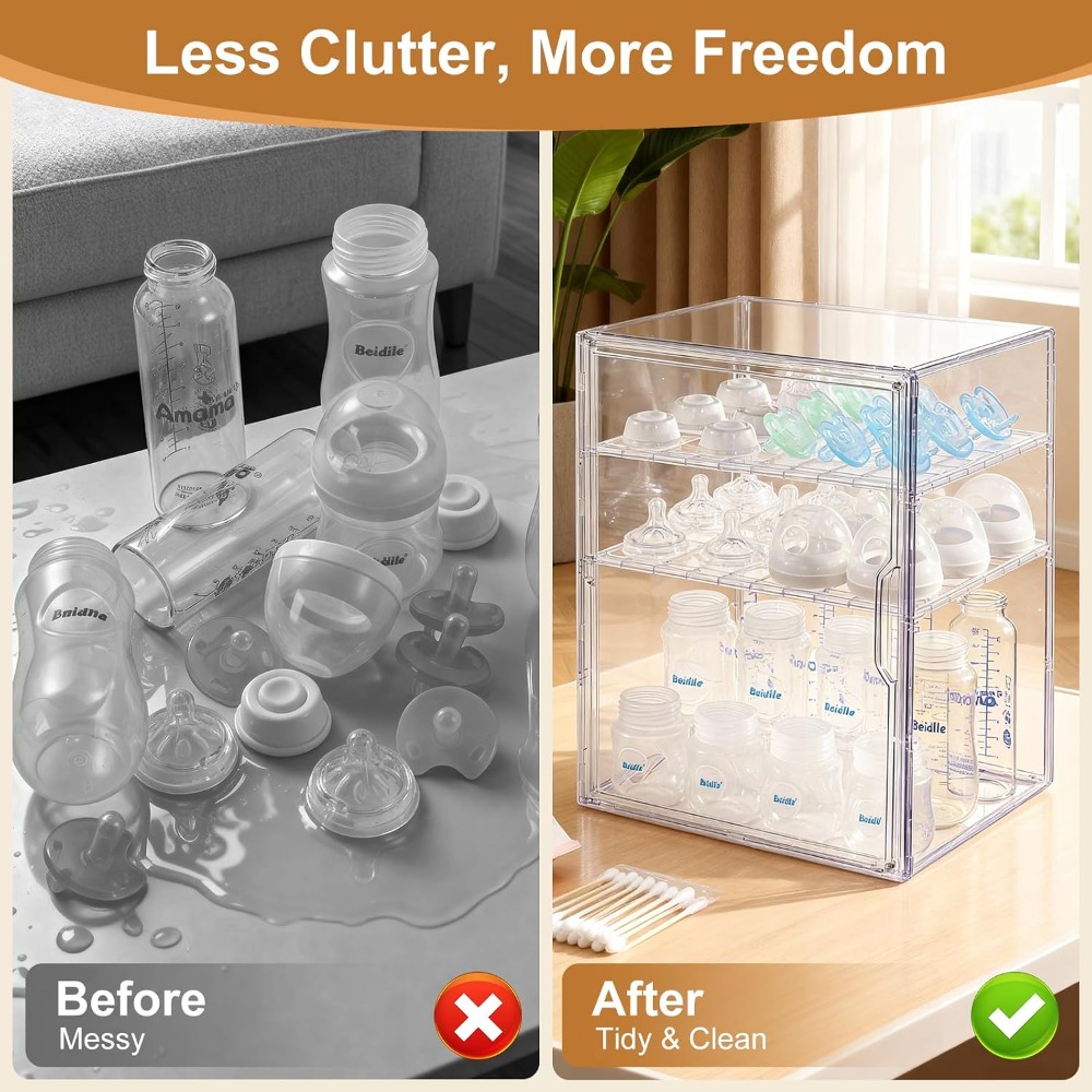 Organizer Botol Bayi Akrilik 3 - Food Storage Moms ulasan dan harga