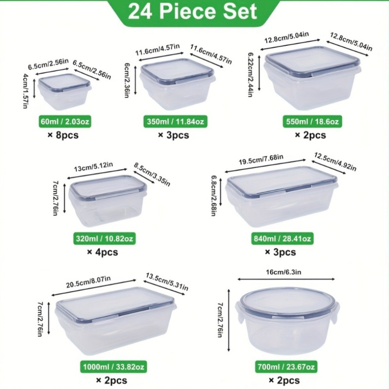 48PCS Set Wadah Penyimpanan Ma - Food Storage On Table ulasan dan harga
